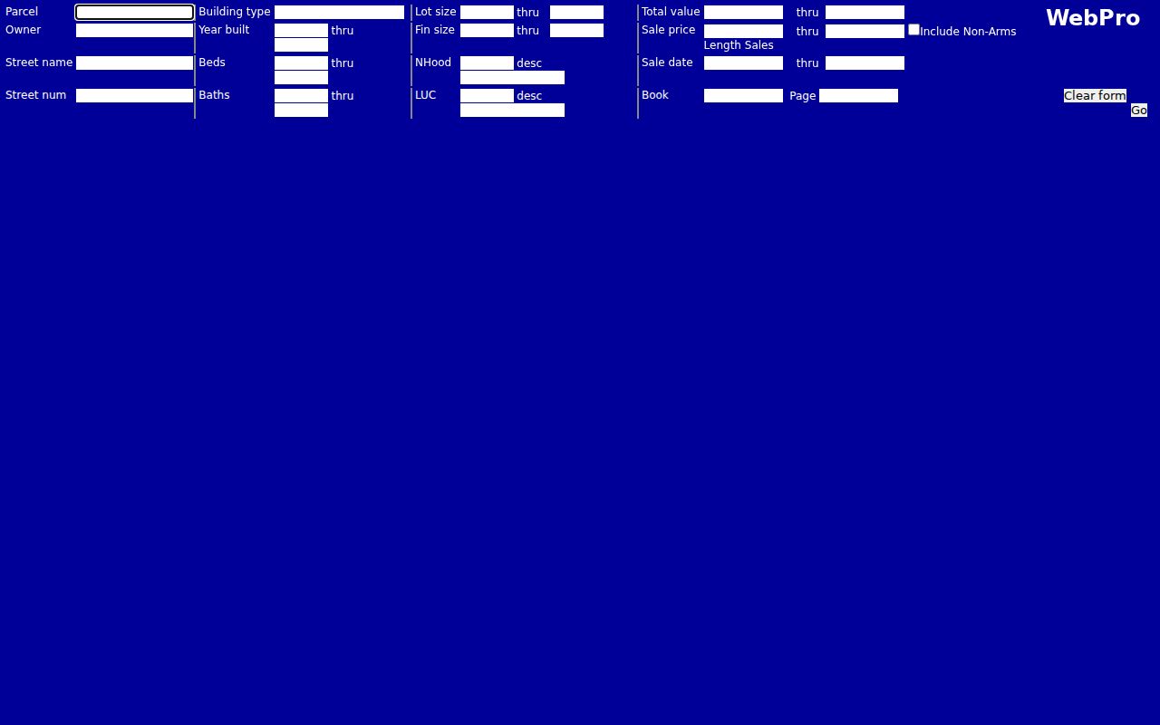 Saugus Patriot Properties advanced assessor search fields